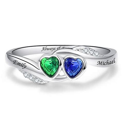 Personalized Anniversary Love Heart Promise Ring For Women 925 Sterling