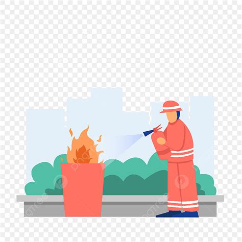 Fire Extinguisher Vector Art Png Safety Firefighter Handheld Fire