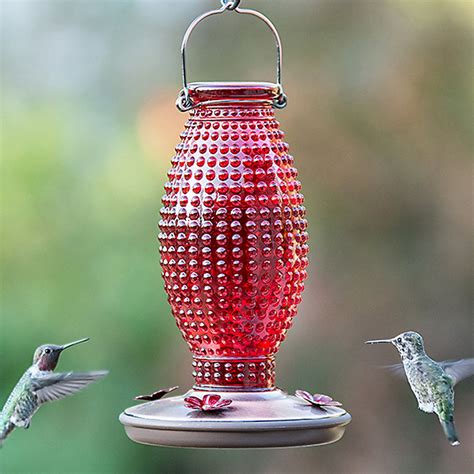 Red Hobnail Vintage Hummingbird Feeder | Momma's Home Store