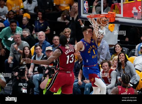 Denver Nuggets Forward Michael Porter Jr Right Dunks Next To Miami