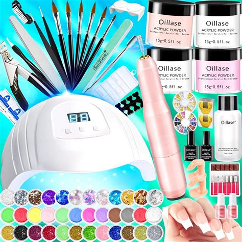 Kit de uñas de acrílico con taladro de uñas y lámpara de uñas kit de