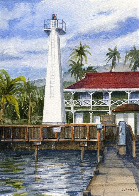 Lahaina Lighthouse Maui Hawaii. White Tower by Harbor & Palm - Etsy