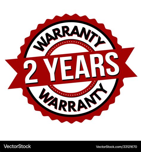 2 years warranty label or sticker Royalty Free Vector Image