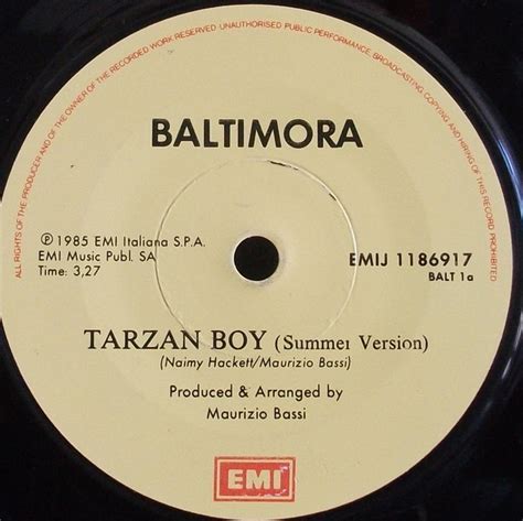 Baltimora Tarzan Boy 1985 Vinyl Discogs