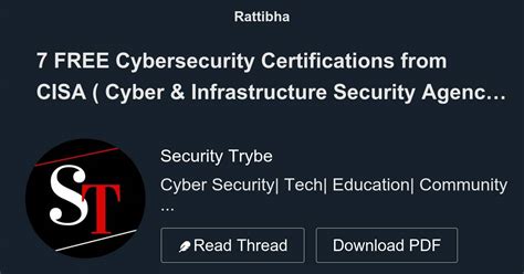 7 Free Cybersecurity Certifications From Cisa Cyber And Infrastructure