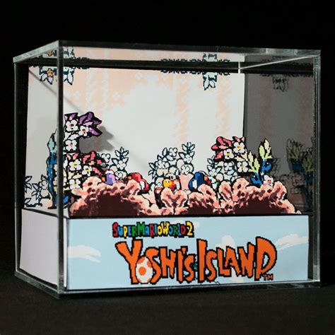 Yoshis Island Cube Diorama 3d Videogame T For Etsyde