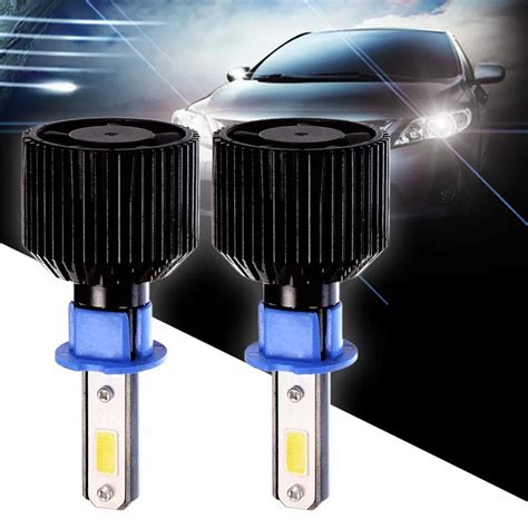 Car Styling Headlight Bulbs 2 Pcs 36W COB H3 LED 1800LM Auto Car