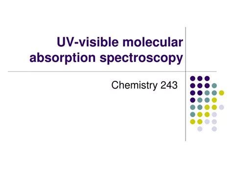 Ppt Uv Visible Molecular Absorption Spectroscopy Powerpoint