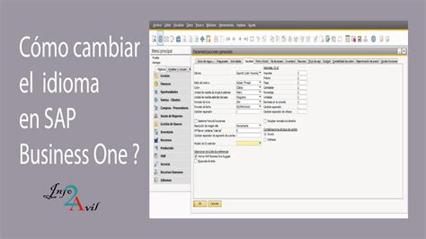 C Mo Cambiar El Idioma En Sap Business One Youtube