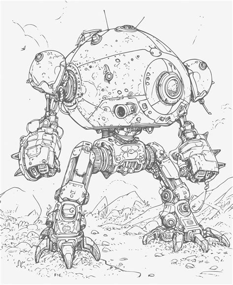 Premium Vector Mecha Illustration Mecha Coloring Book