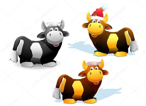 Set of bulls and cows, one of them in sa — Stock Vector © pakowacz #1885395