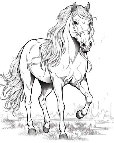 Realistic Horse Clipartmag Drawing Arabian Coloring Pages Sketch ...