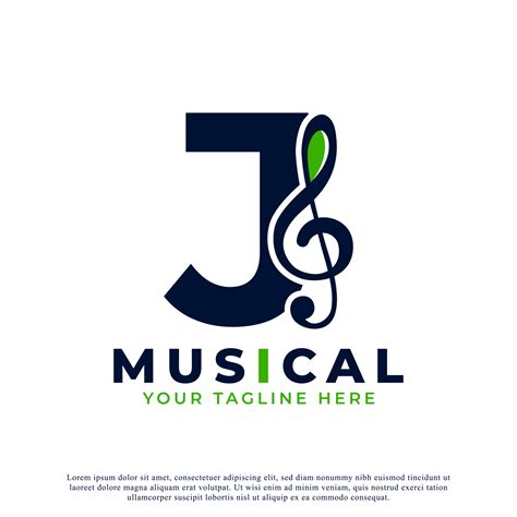 Letter J With Music Key Note Logo Design Element Usable For Business