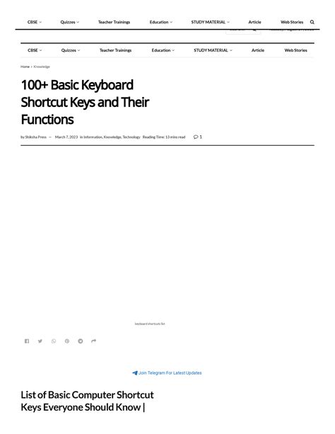 100 Basic Keyboard Shortcut Keys And Their Functions Shikshap Home