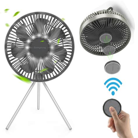 Aymz Camping Tent Fan Remote Control Led Lantern Portable Fan 5