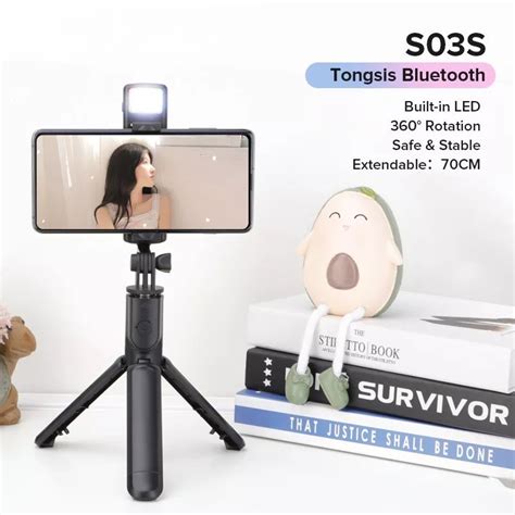 Jual Trend Tongsis S03 S S03 Led 3in1 Remote Selfie Tripod Bluetooth