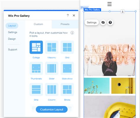 Wix Editor Customizing Galleries On Your Mobile Site Help Center