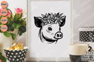 Pig With Flower Crown Svg Spring Floral Graphic By Lastwizard Shop