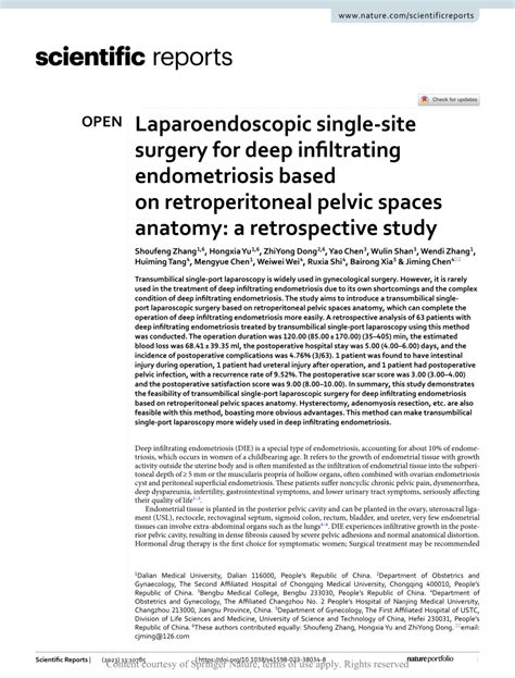 PDF Laparoendoscopic Single Site Surgery For Deep Infiltrating