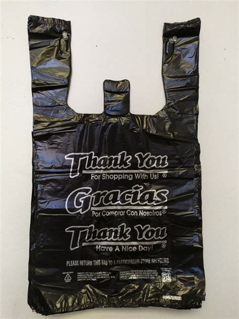 X X Hdpe Black Thank You Plastic T Shirt Bags Retail