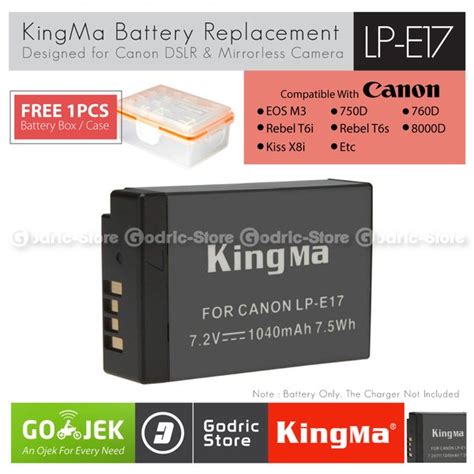 Jual Kingma Baterai Lp E17 Canon Battery Eos M3 M5 M6 200d 750d 760d