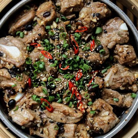 Steamed Spare Ribs With Black Bean Sauce Pups With Chopsticks