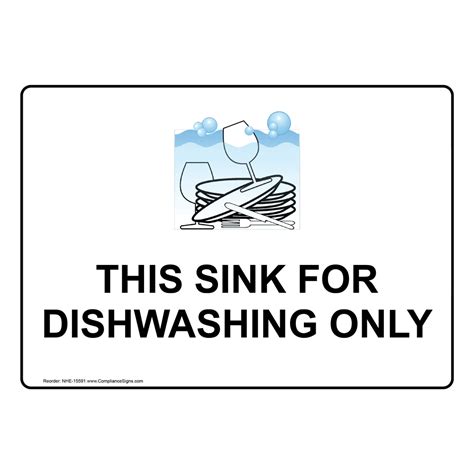 Proper Three Compartment Sink Wash Sign Nhe 15605 Safe Food Handling