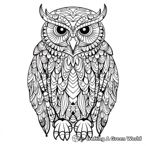 Owl Zentangle Coloring Pages Free Printable