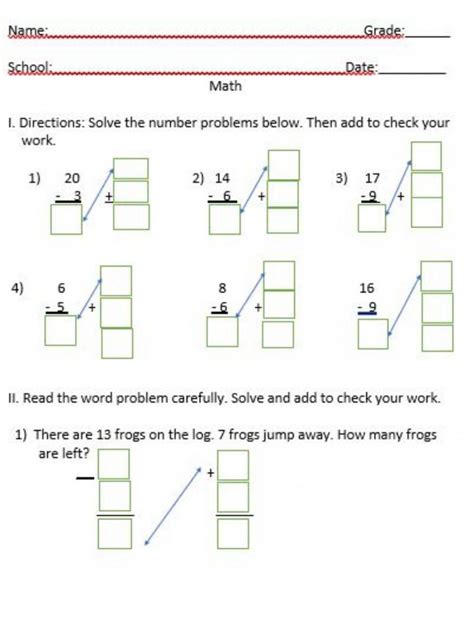 Use Addition To Check Subtraction Worksheets