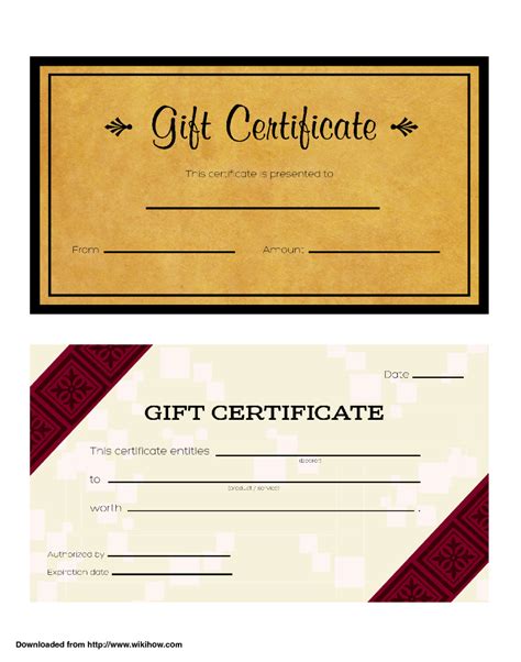 Ways To Make Your Own Printable Certificate Wikihow Intended For Gift Certif… | Gift certificate ...