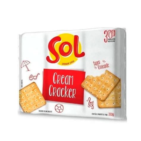 Cream Cracker Sol Biscoito Super Crocante Pacote 350gSol