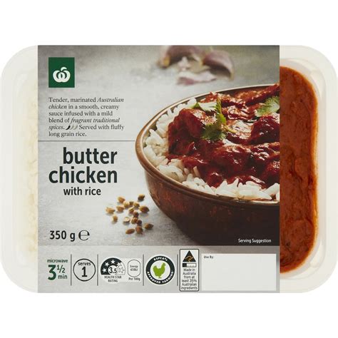 Woolworths Butter Chicken With Rice 350g Bunch