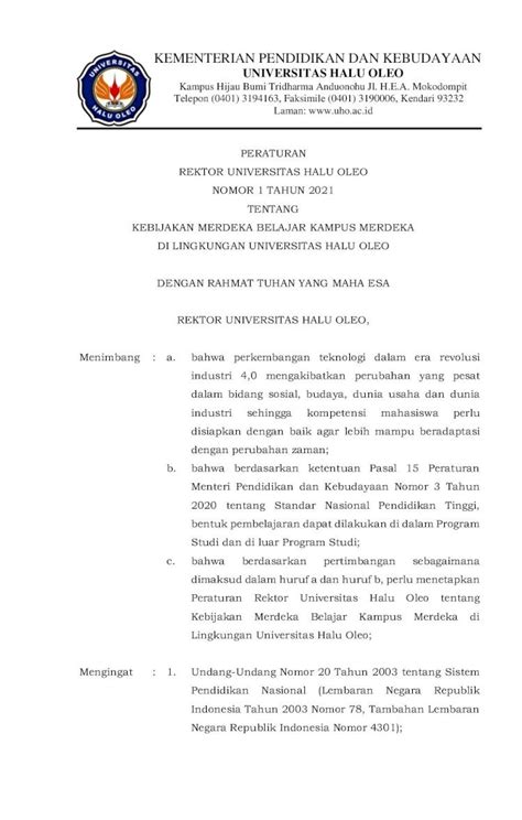 Pdf Universitas Halu Oleo Kampus Hijau Bumi Tridharma Fhil Uho Ac