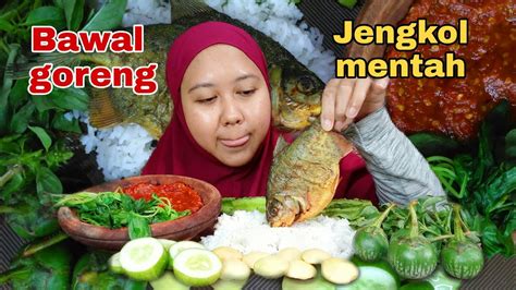 Mukbang Jengkol Mentah Ikan Bawal Goreng Dan Sambal Terasi Mukbang