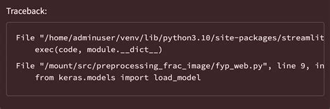 Modulenotfounderror No Module Named Keras Deployment Streamlit
