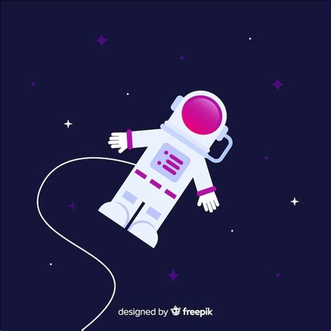 Personaje clásico de astronauta con diseño plano Vector Gratis