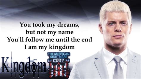 Cody Rhodes WWE Theme - Kingdom (lyrics) Chords - Chordify