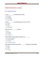 Test Of English Proficiency Reviewer With Answer Key Pdf English