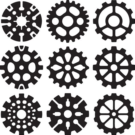 gear wheel shape set flat design  vector art  vecteezy