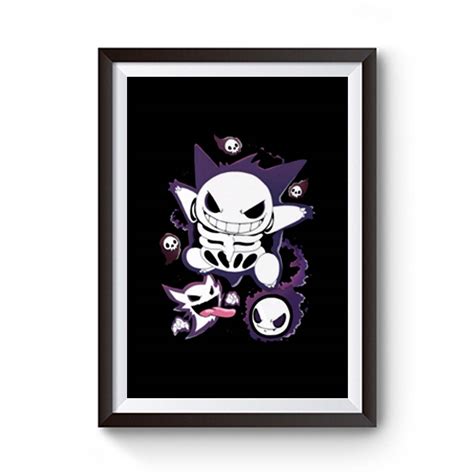 Pokemon Gengar Ghost Skeleton Halloween Premium Matte Poster ...