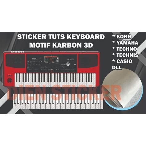 Jual STICKER TUTS KEYBOARD MOTIF KARBON 3D PUTIH KORG YAMAHA