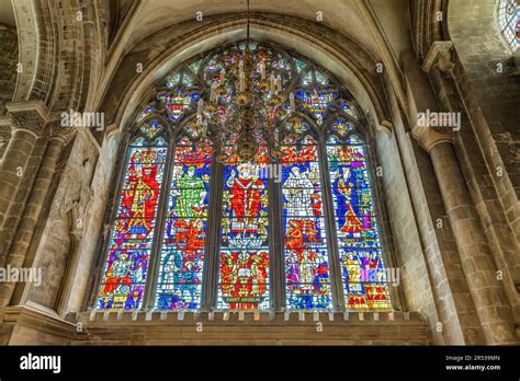 Canterbury, UK-May 20, 2023: Stained glass windows inside Canterbury ...