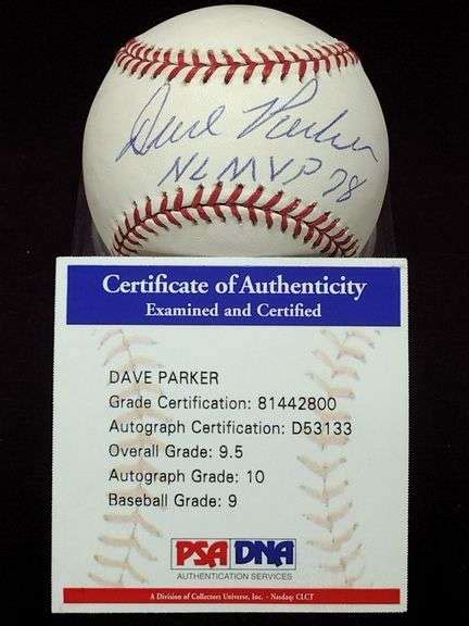 Dave Parker NL MVP 78 Autographed Baseball Sweet Spot Blue Ball Point