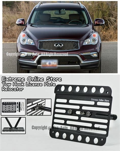 For 14 Up Infiniti Qx50 Front Tow Hook License Plate Relocator Mount Bracket Ebay