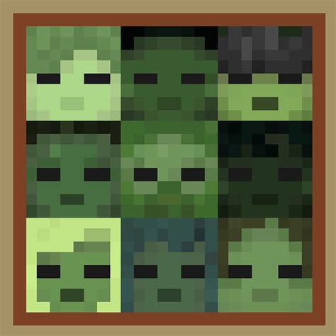 Minecraft Zombie Face Pixel Art