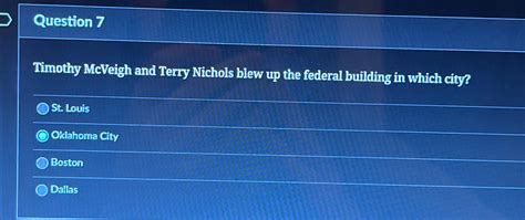 Solved Timothy Mcveigh And Terry Nichols Blew Up The Federal Chegg