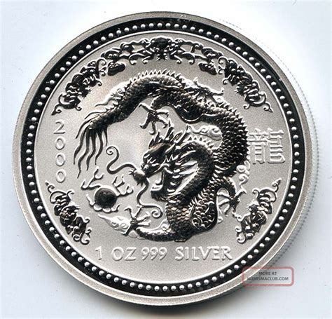 2000 Australia Year Of The Dragon 1 Oz Silver Lunar Series I