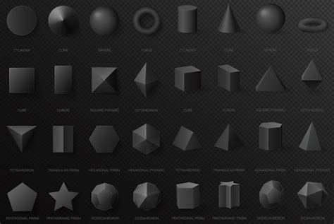 Formas Geom Tricas B Sicas Negras Realistas En La Vista Superior Y