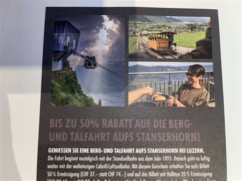 Ticket 74 Fr Stanserhorn Gutschein Bergbahn 50 Rabatt Bon Kaufen