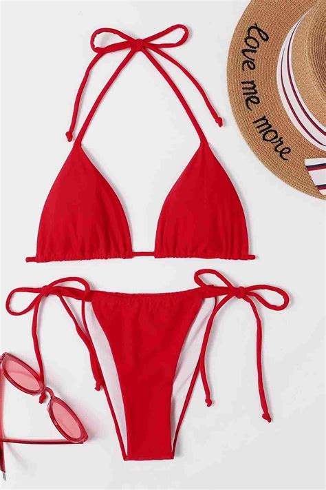 Angelsin Brezilya Model Bağlamalı Bikini Altı Kırmızı Bikini Alt Angelsin